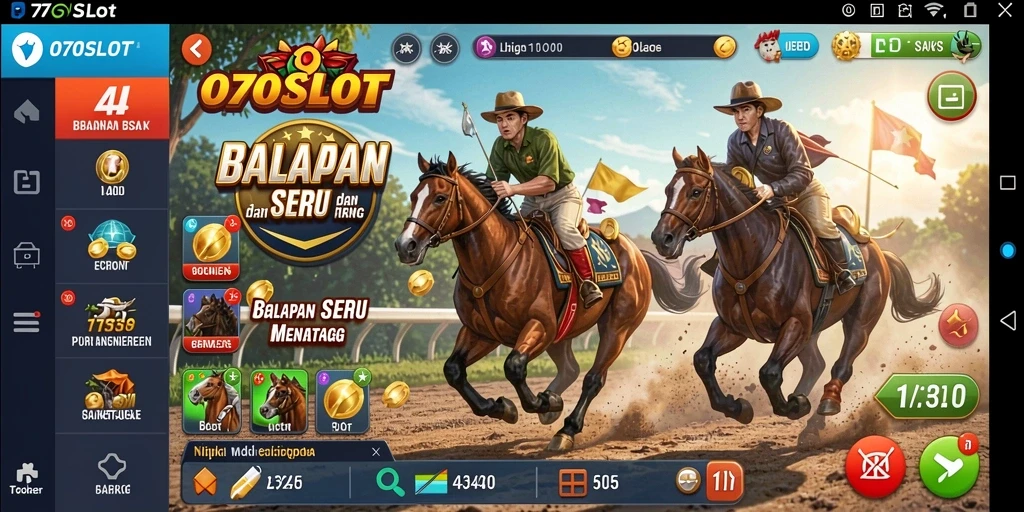 Tampilan seru gameplay balapan di 070SLOT.