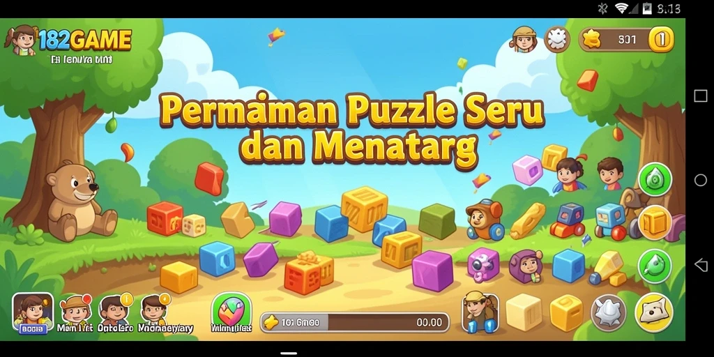 Tampilan gameplay Puzzle yang menantang dan menarik di 182GAME.