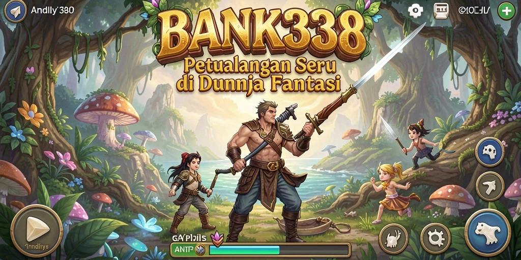 Tangkapan layar gameplay dari BANK338 menunjukkan aksi petualangan yang mendebarkan.