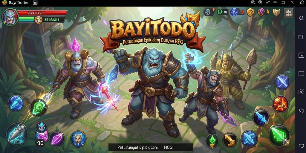 Screenshot utama BAYITOTO menampilkan aksi pertempuran yang seru di dunia RPG.