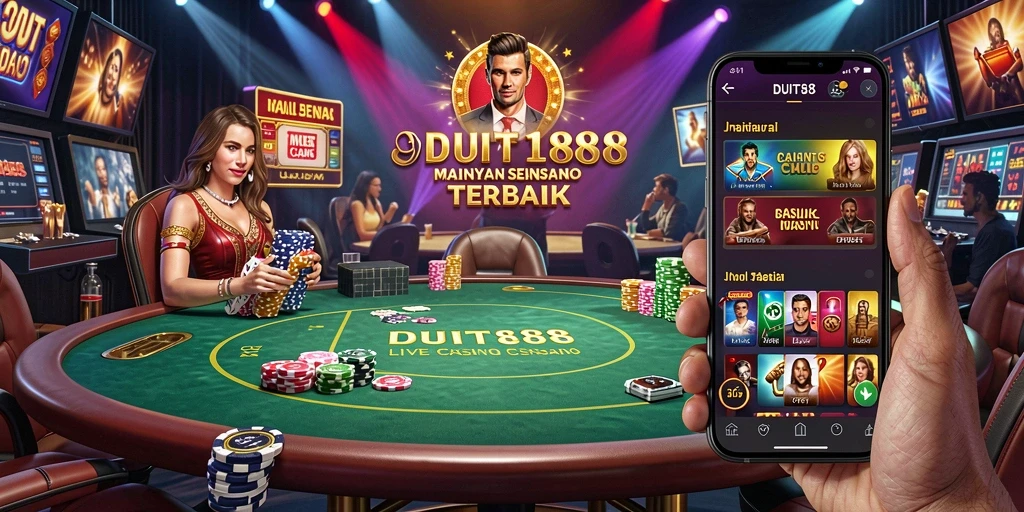 Tangkapan layar gameplay DUIT188 menampilkan pengalaman Live Casino yang mendebarkan.
