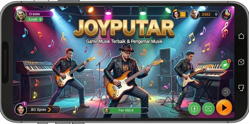 Tampilan gameplay JOYPUTAR menampilkan interaksi musik yang seru.