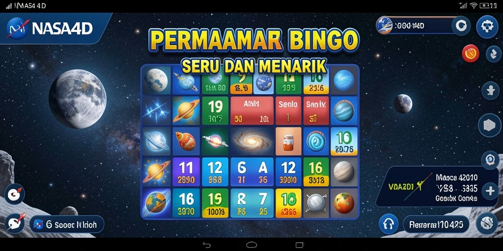 Tampilan gameplay seru Bingo di NASA4D dengan berbagai pilihan angka.