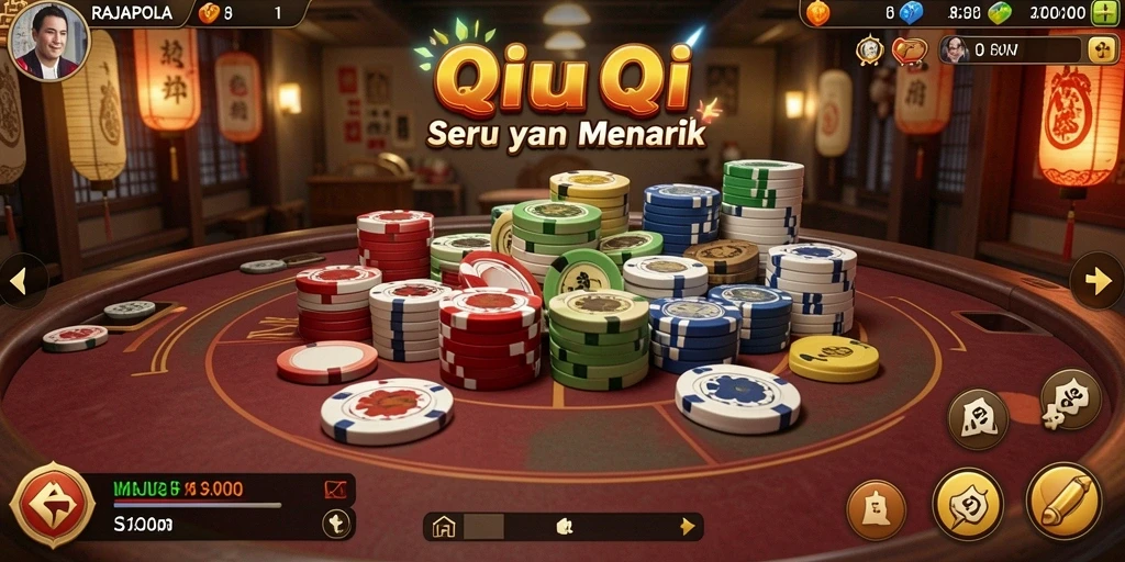 Tampilan gameplay seru QiuQiu di RAJAPOLA yang mengasyikkan.