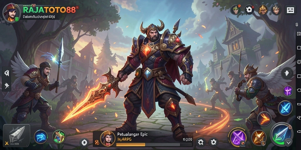Tampilan gameplay seru dalam dunia petualangan ARPG RAJATOTO88.