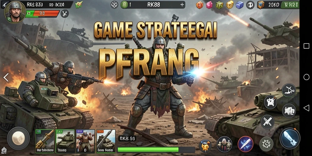 Tampilan gameplay seru di RK88 dengan pertempuran strategis.