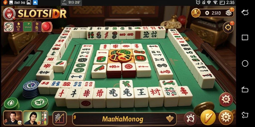 Gameplay SLOTSIDR dengan ubin Mahjong yang berwarna-warni dan menantang.