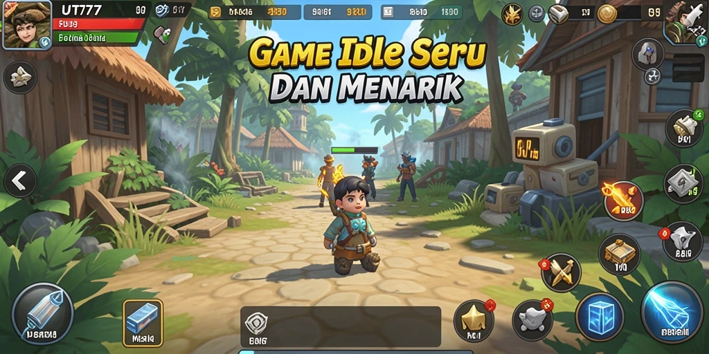 Screenshot UT77 menampilkan karakter dalam aksi Idle yang menarik.