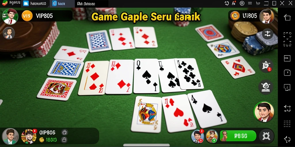 Screenshot utama VIP805 yang menunjukkan serunya gameplay Gaple.