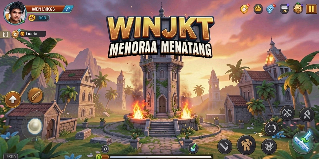 Tampilan seru gameplay Tower Defense di WINJKT.