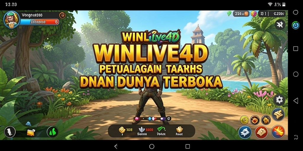 Screenshot gameplay WINLIVE4D menampilkan dunia terbuka yang menakjubkan.